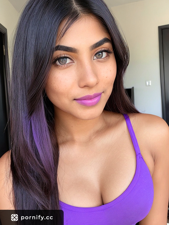 Sultry Indian Teen With Big Round Breasts And Purple Lipstick Ai Porn