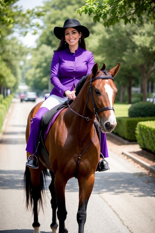 Woman in purple