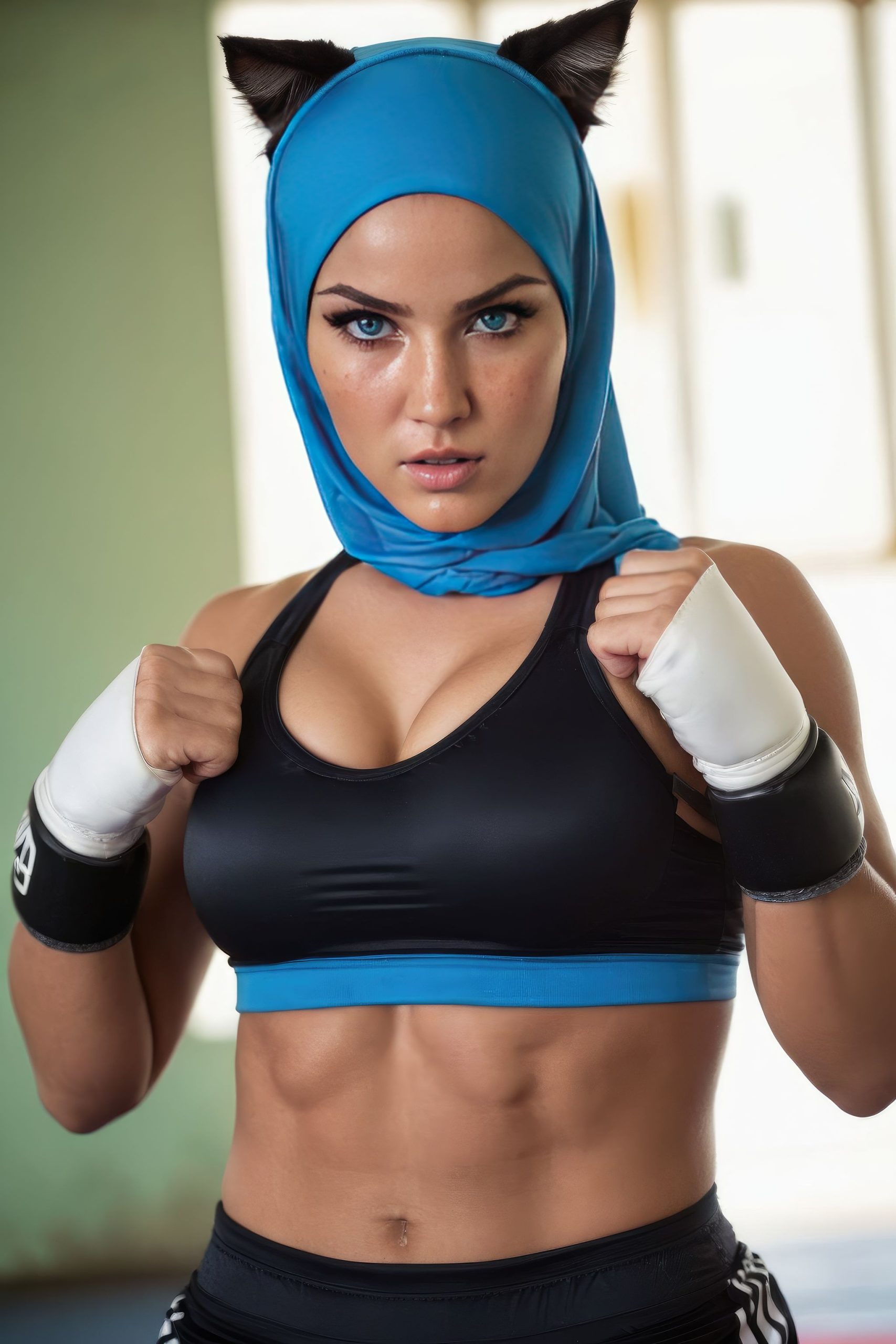 Boxing Hijab Catgirl