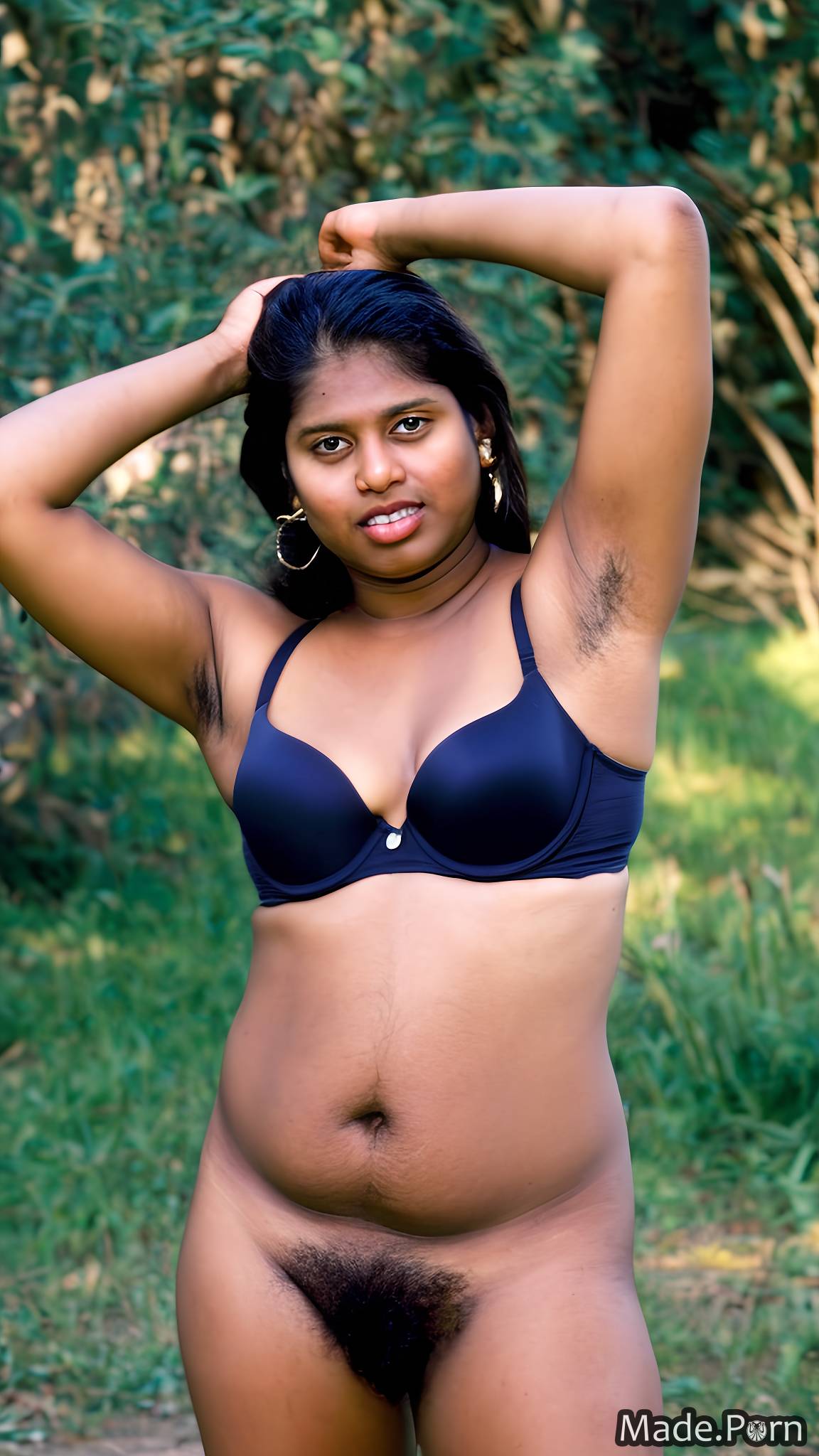 indian hairy 20 woman armpits photo looking at viewer created by AI