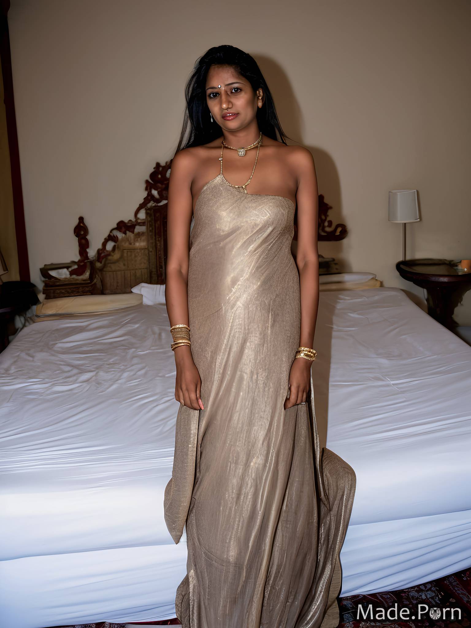 tall long legs nude 50 long hair skinny sari created by AI