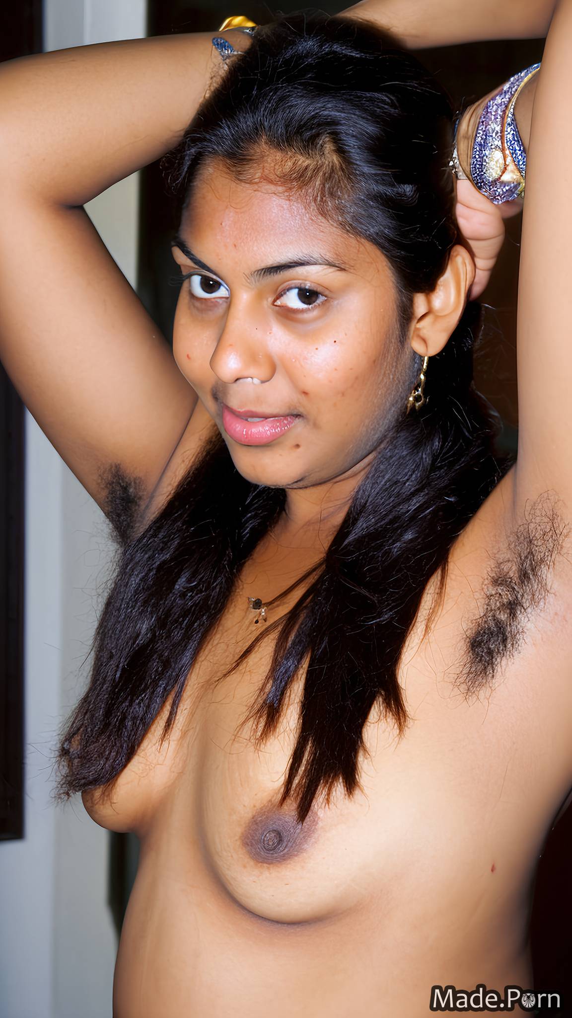 woman photo hairy 20 looking at viewer armpits indian created by AI