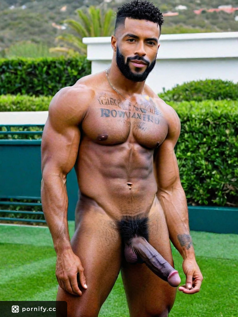 Dilf with Big Black Muscles and Grey Eyes Eating in the Park | Pornify – AI Porn