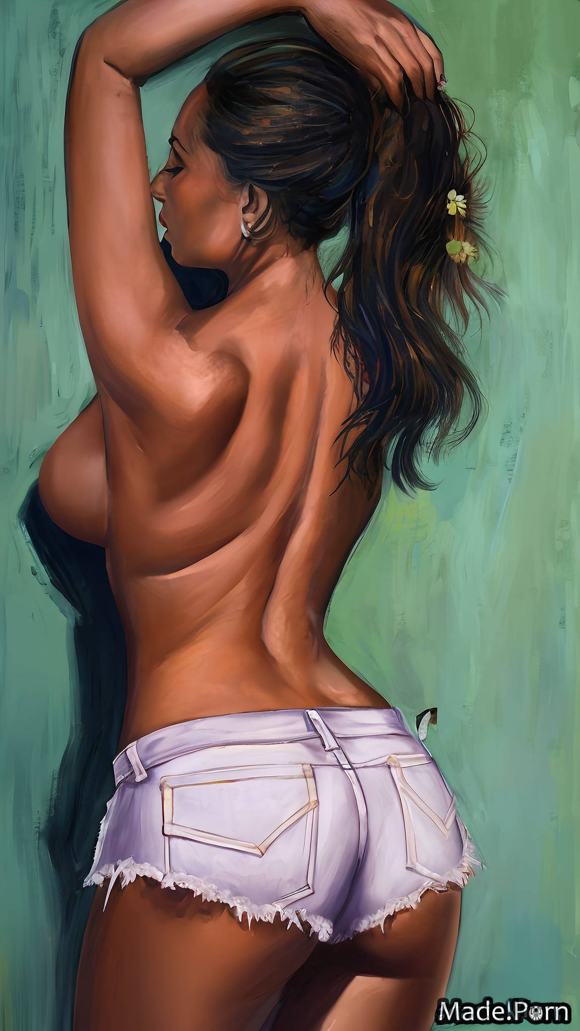 from behind daisy dukes oil 30 vivid indian woman created by AI