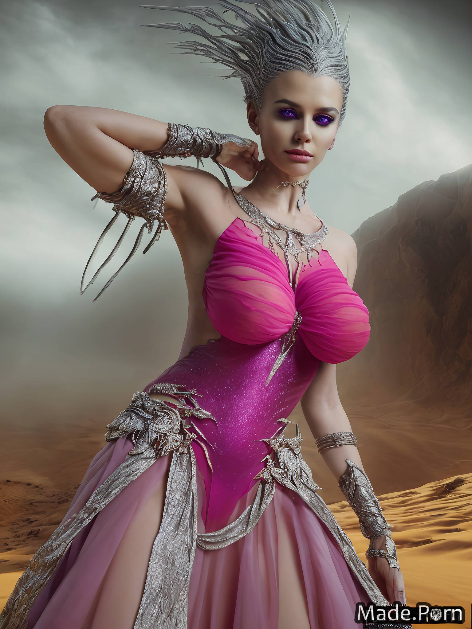 thick natural tits alien planet pastel ballerina nipples woman created by AI