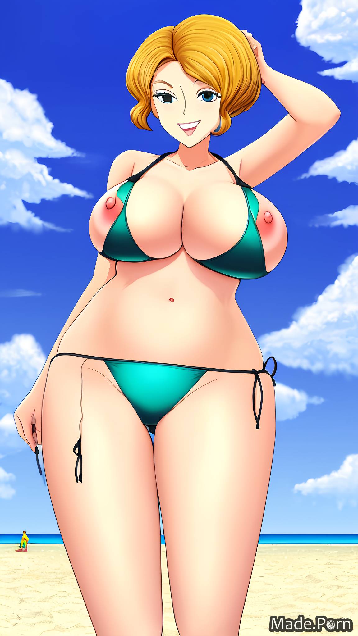 woman pov selfie amateur teal anime big hips created by AI