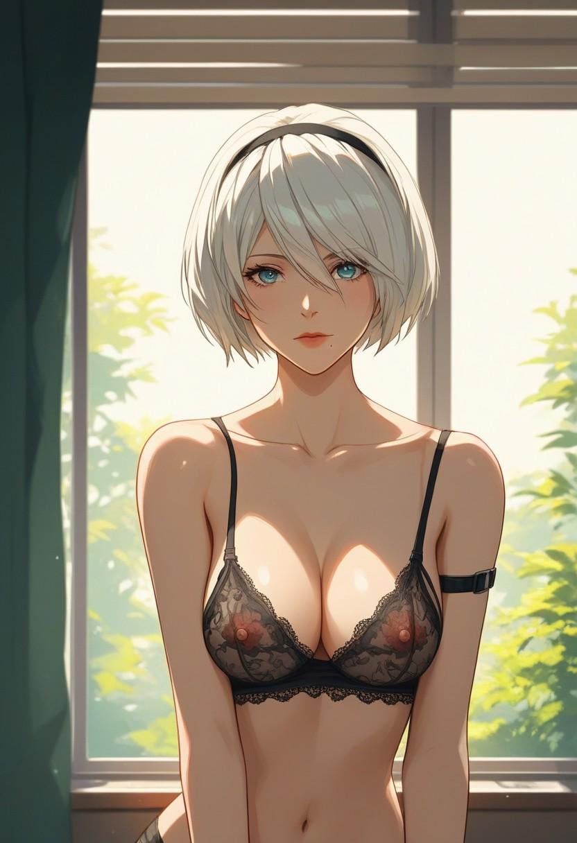 2B’s Day Off (Generated on Yodayo AI)