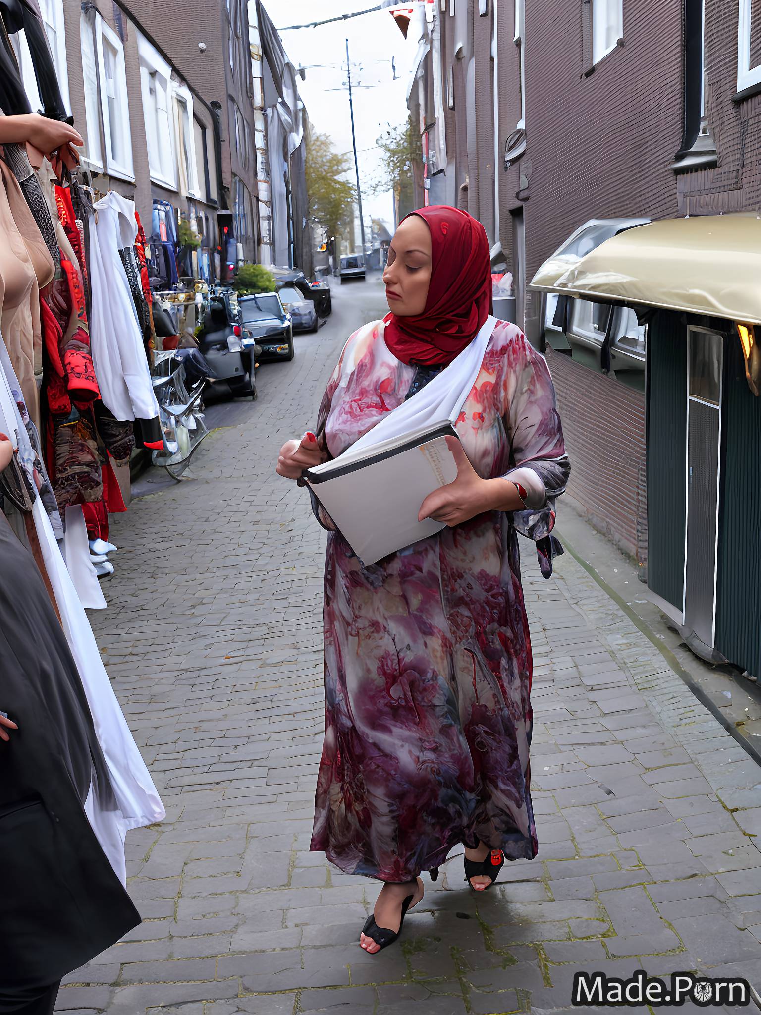 photo street ashamed wife Red Light District, Amsterdam portrait woman created by AI