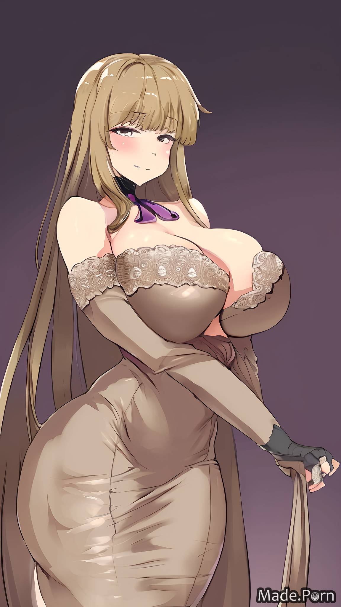 thick thighs hentai hairy 30 big hips dress woman created by AI