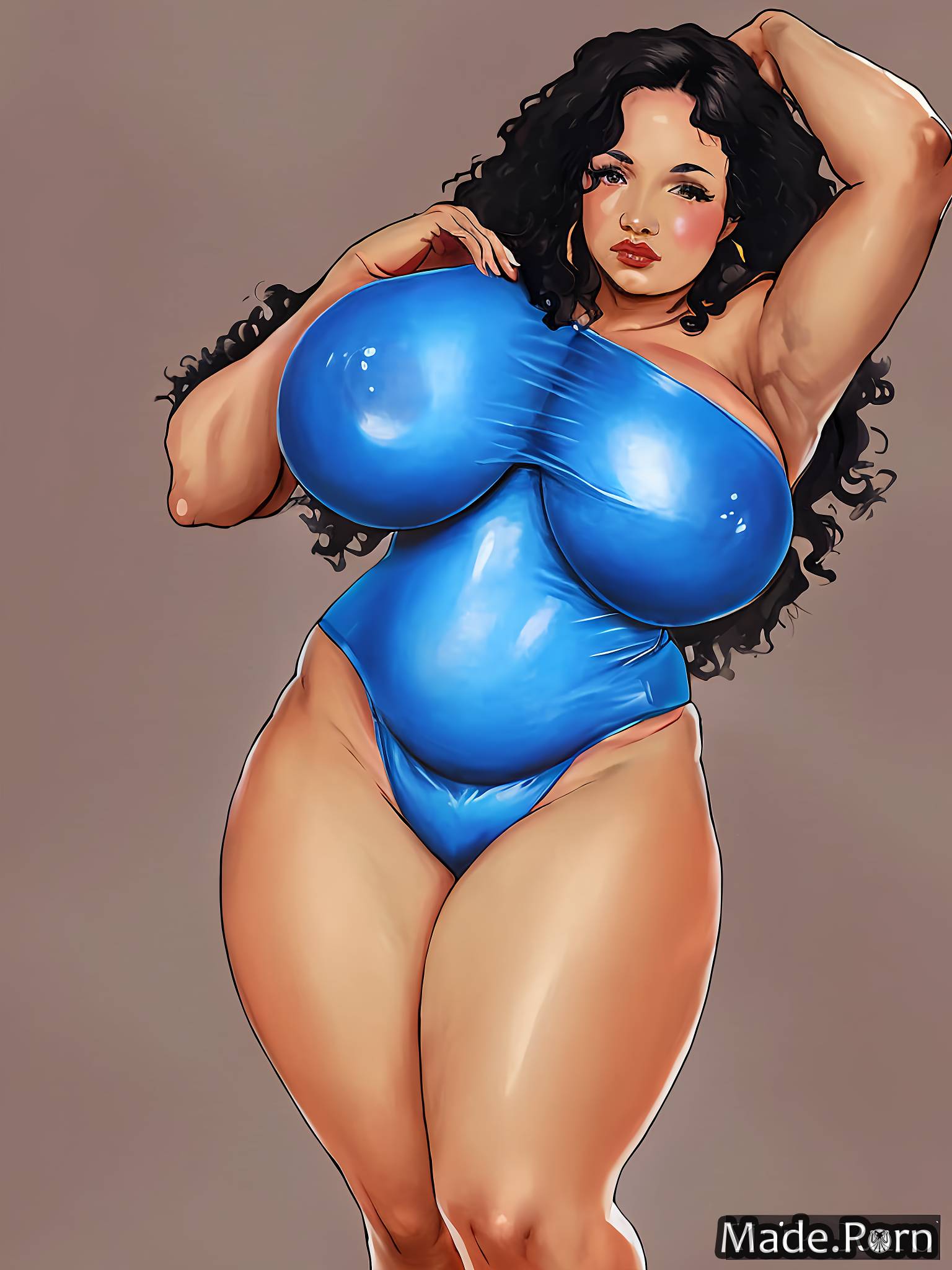 bbw big tits fat big hips babe sapphire shaved created by AI