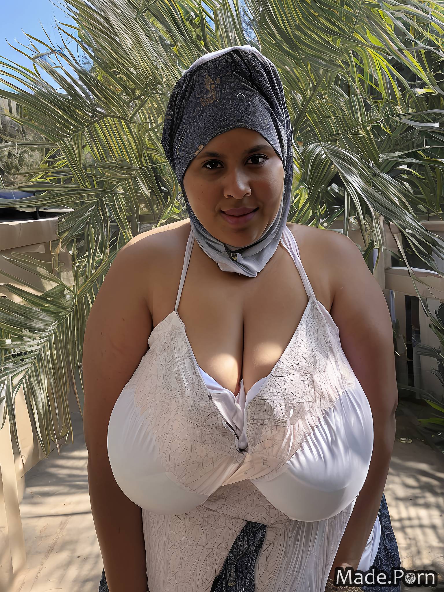 hijab huge boobs photo 18 niqab nipples hairy created by AI