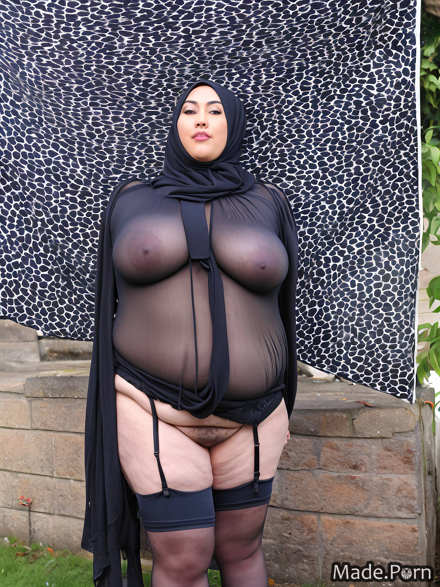 public huge boobs photo bbw ssbbw gigantic boobs hijab created by AI