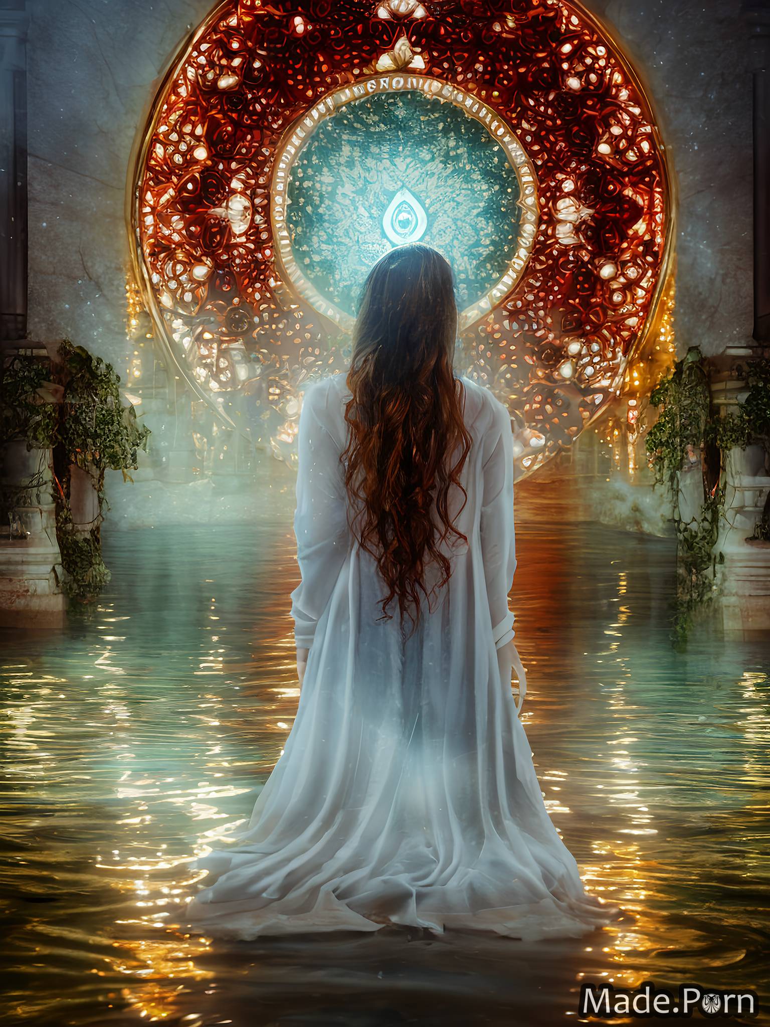 woman indian moonlight 20 meditation fantasy oracle created by AI