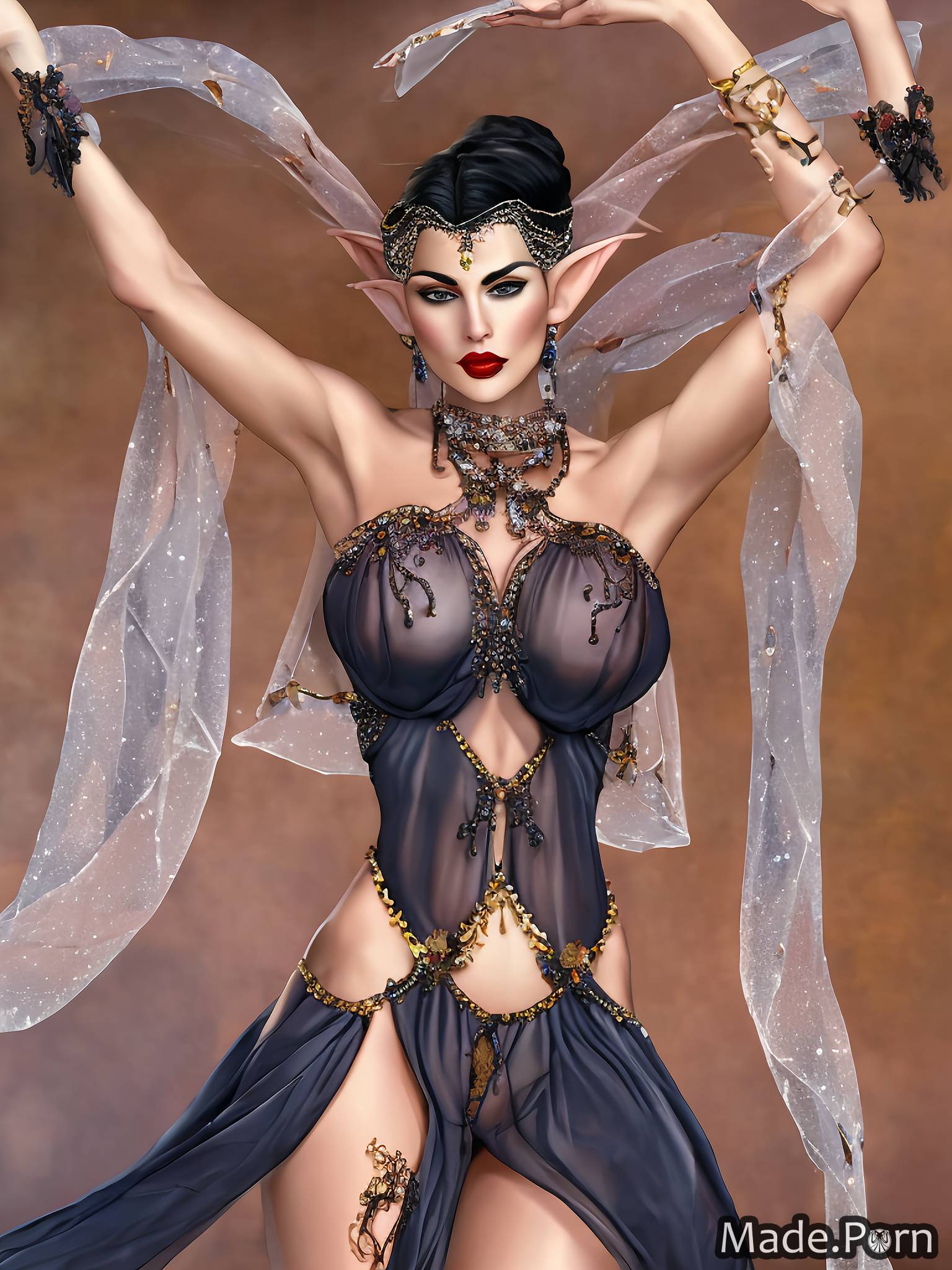 ballerina belly dancer stripper portrait flexible lingerie dancing created by AI